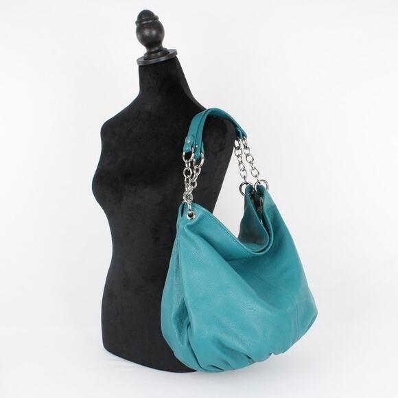 Bodhi Leather Turquoise Shoulder Bag - Picture 3 of 10